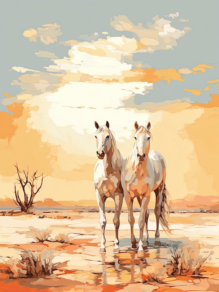 Pferde Gemälde in der Namib-Wüste, Namibia 2