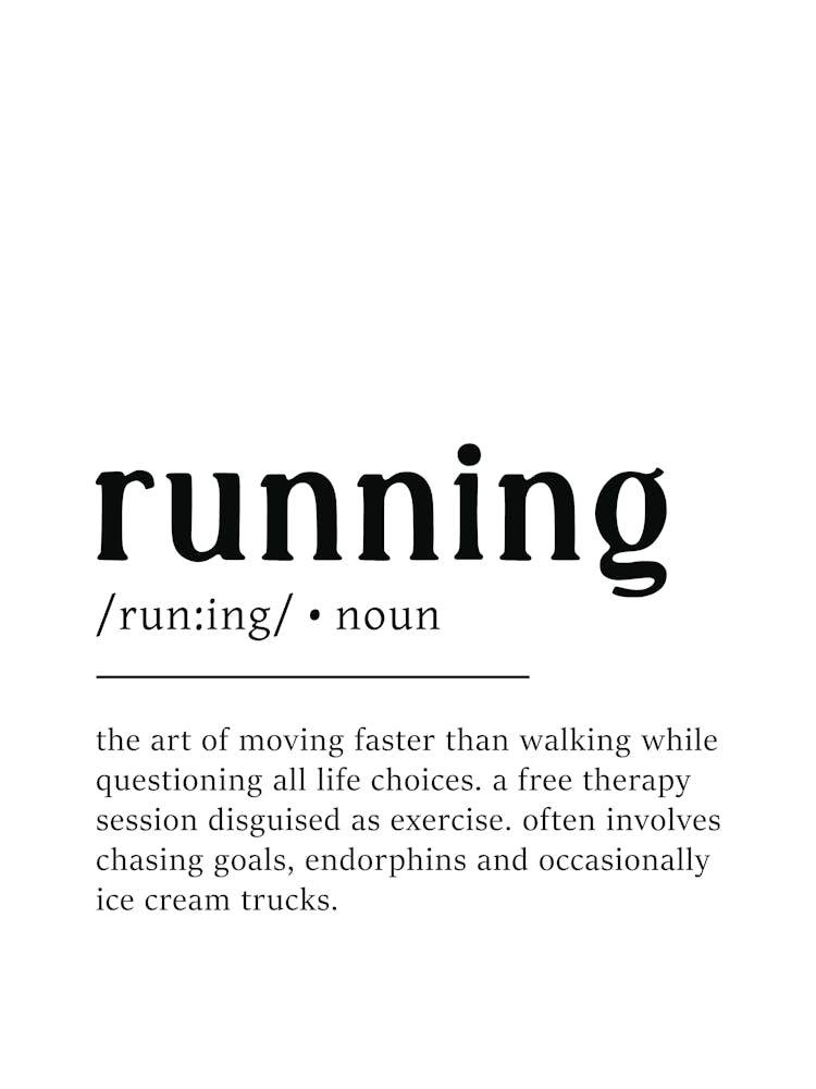 Running Funny Definition Hobby Gift