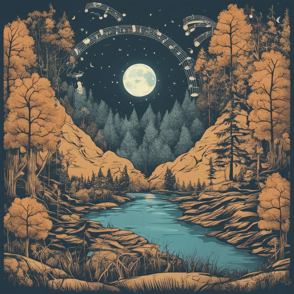 Mondschein-Fluss