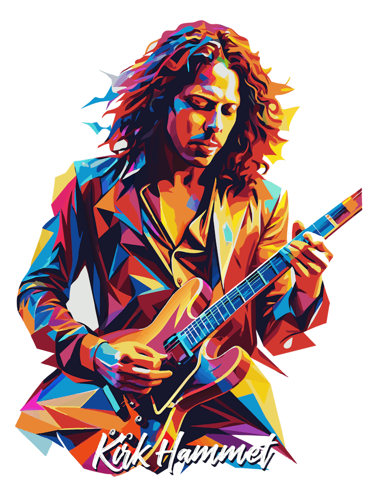 Kirk Hammet Metallica 02 Portrait Music Icon Style WPAP Pop Art