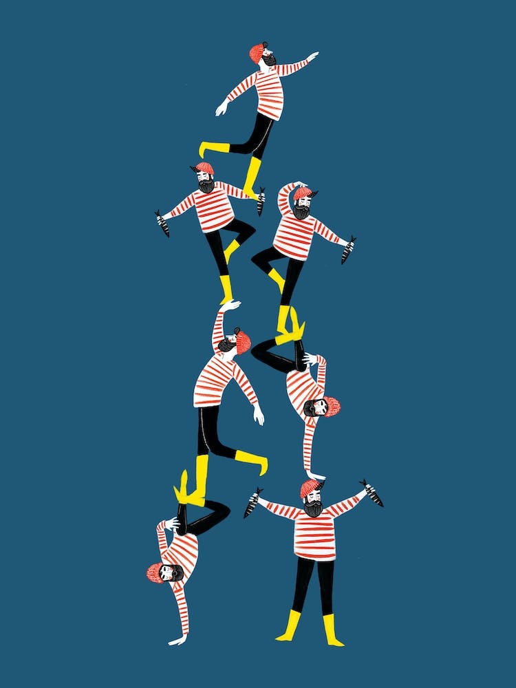 Pyramid Of Dancing Fisherman (Cornwall)