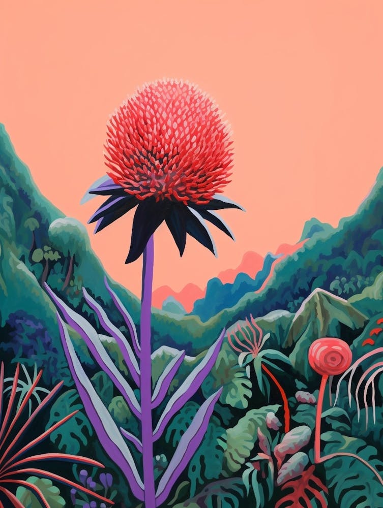 Boho Wildflower Painting Rattlesnake Master Eryngium 2