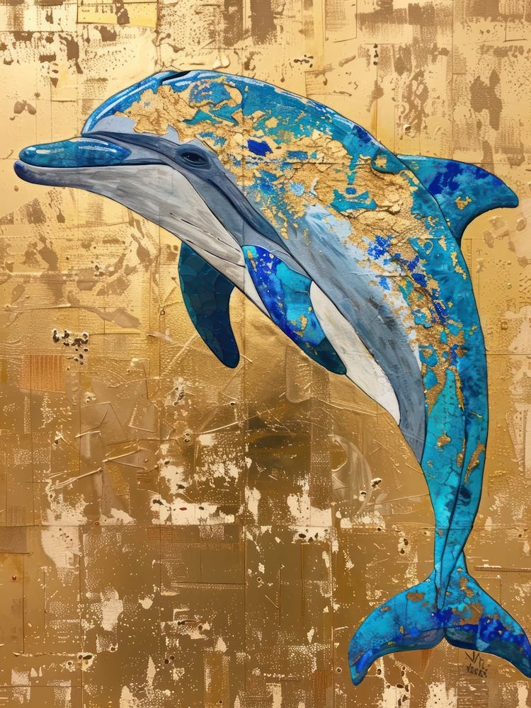 Dolphin Gold Effect Collage 4