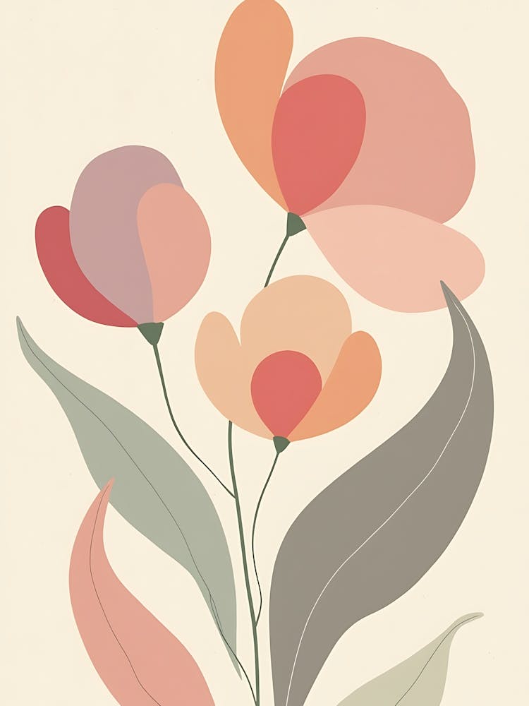 Bohemian Floral Wall Art - Vintage Botanical Print