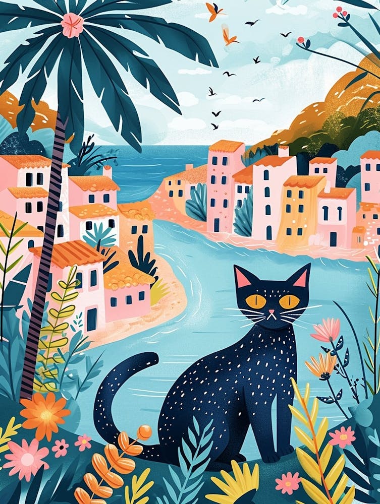 Chartreux Cat Storybook Illustration 3