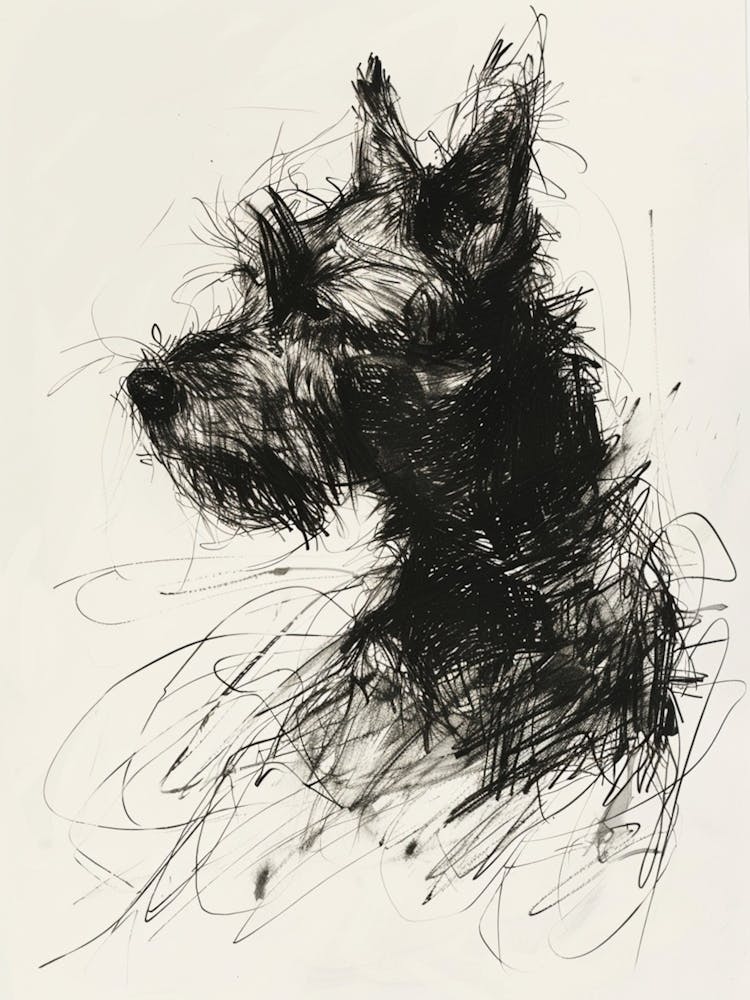  Belgian Laekenois Dog Line Sketch 3
