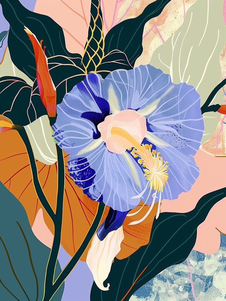 Colourful Flower Illustration Morning Glory 5