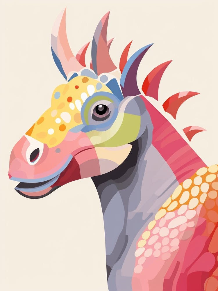 Colourful Dinosaur Parasaurolophus 2
