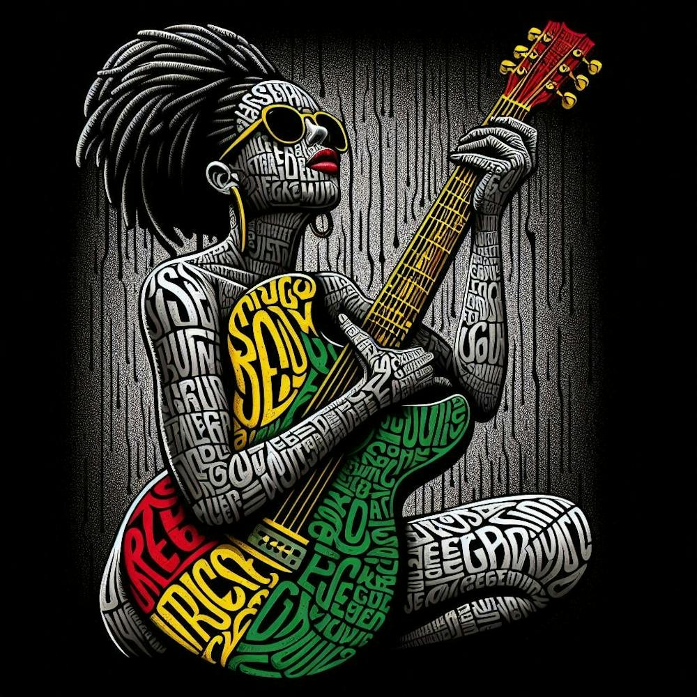 Reggae Girl With Guitar