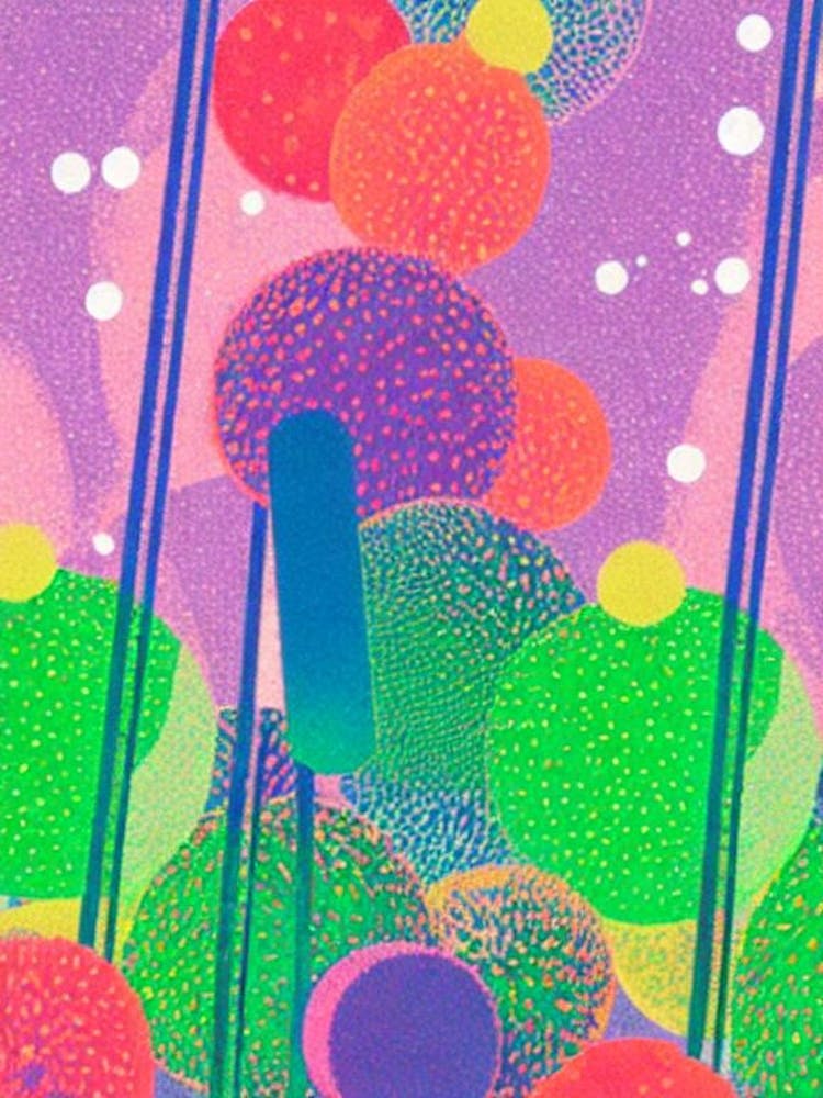 Kiwano 1 Risograph Retro Poster Fruit