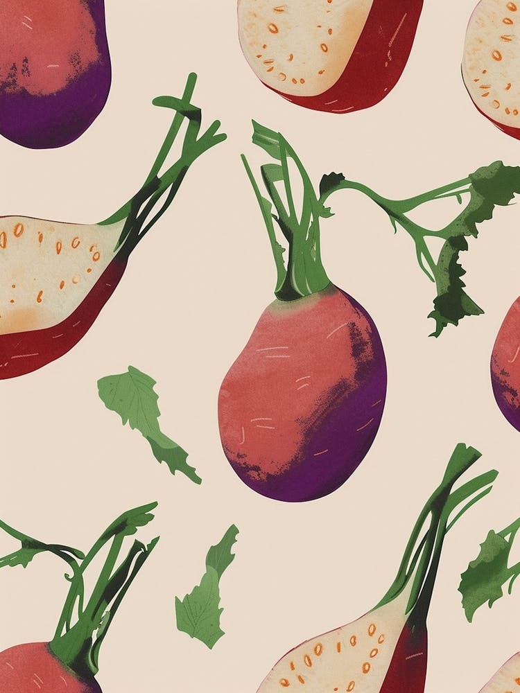 Illustration de Motif de Légume Racine Navet 4