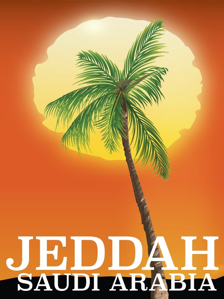 Jeddah Saudi-Arabien Reiseplakat