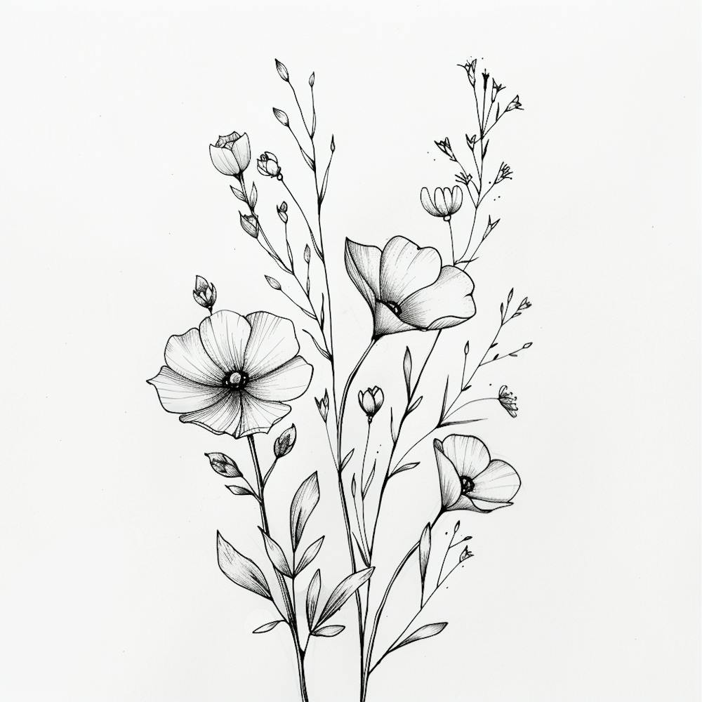 Flowers In Black And White