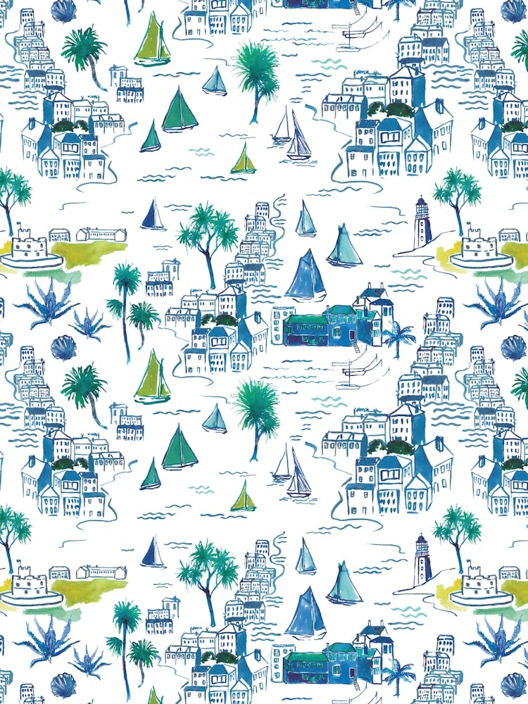 Falmouth Cornwall , Handpainted