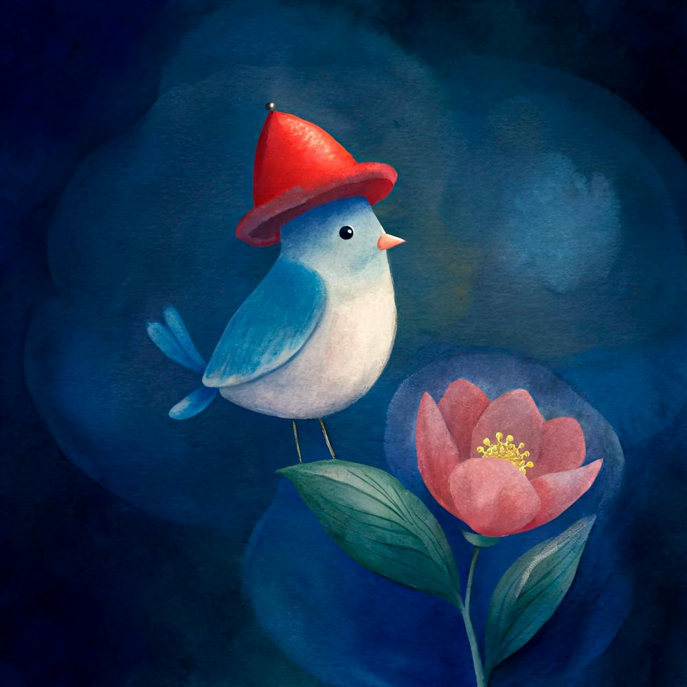 Bird With Red Hat