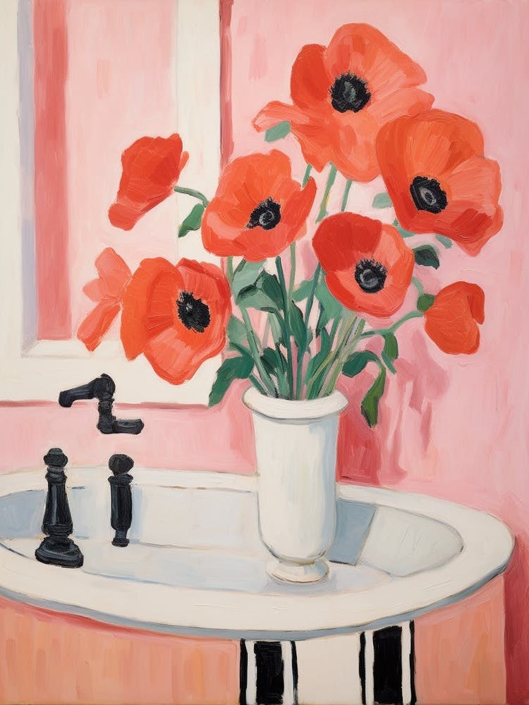 A Vase With Poppy, Flower Bouquet 4