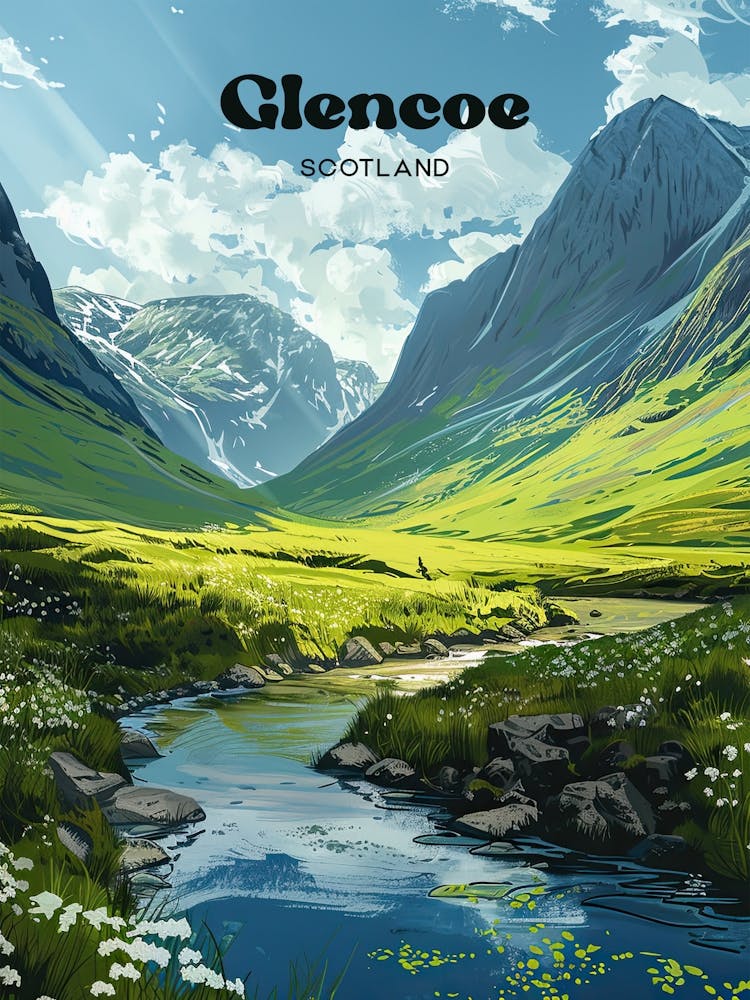 Glencoe Scotland Lochaber Travel Art
