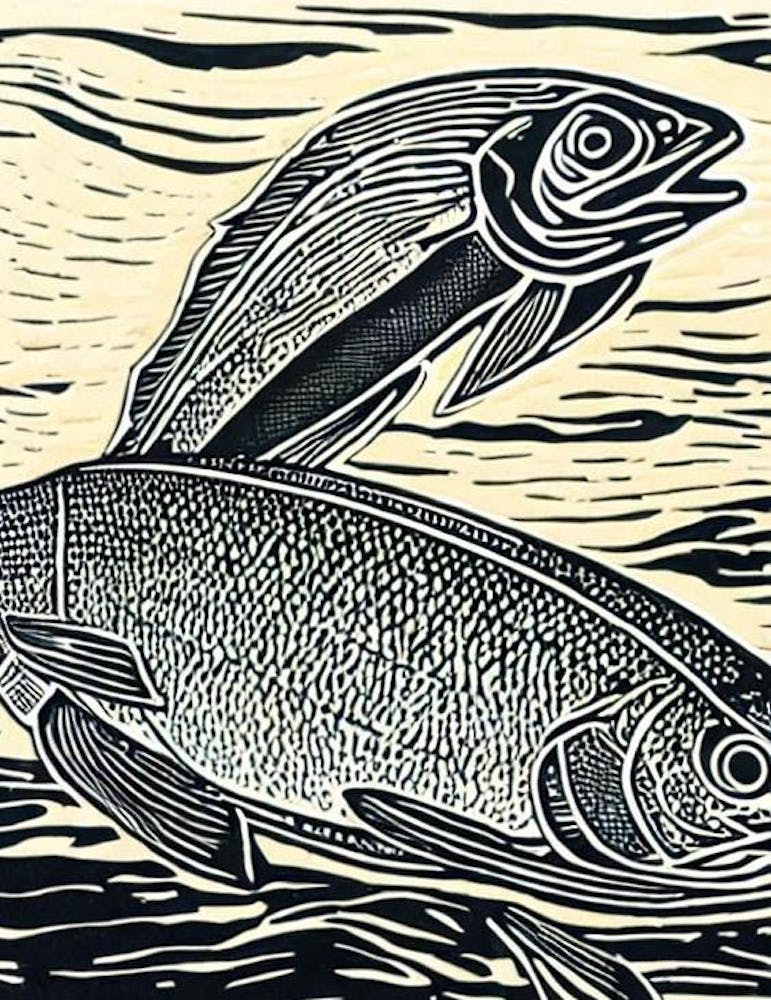 Mulloway Linocut