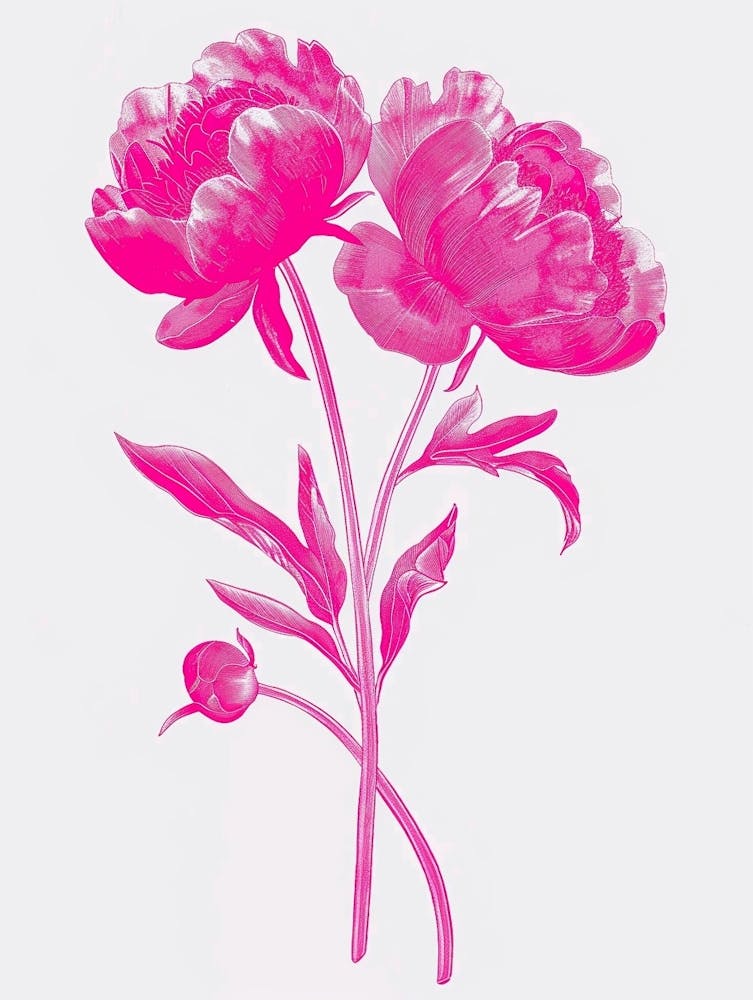 Hot Pink Peony 1