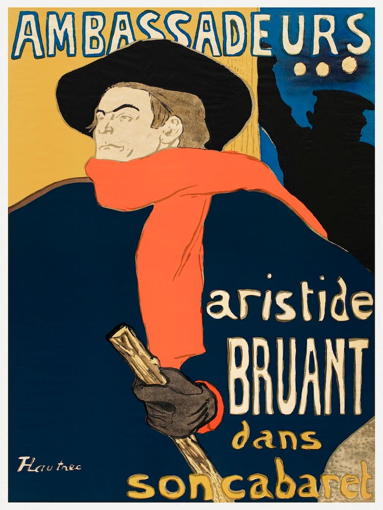 Ambassadeurs Aristide Bruant Dans Son Cabaret (1892), Henri de Toulouse-Lautrec