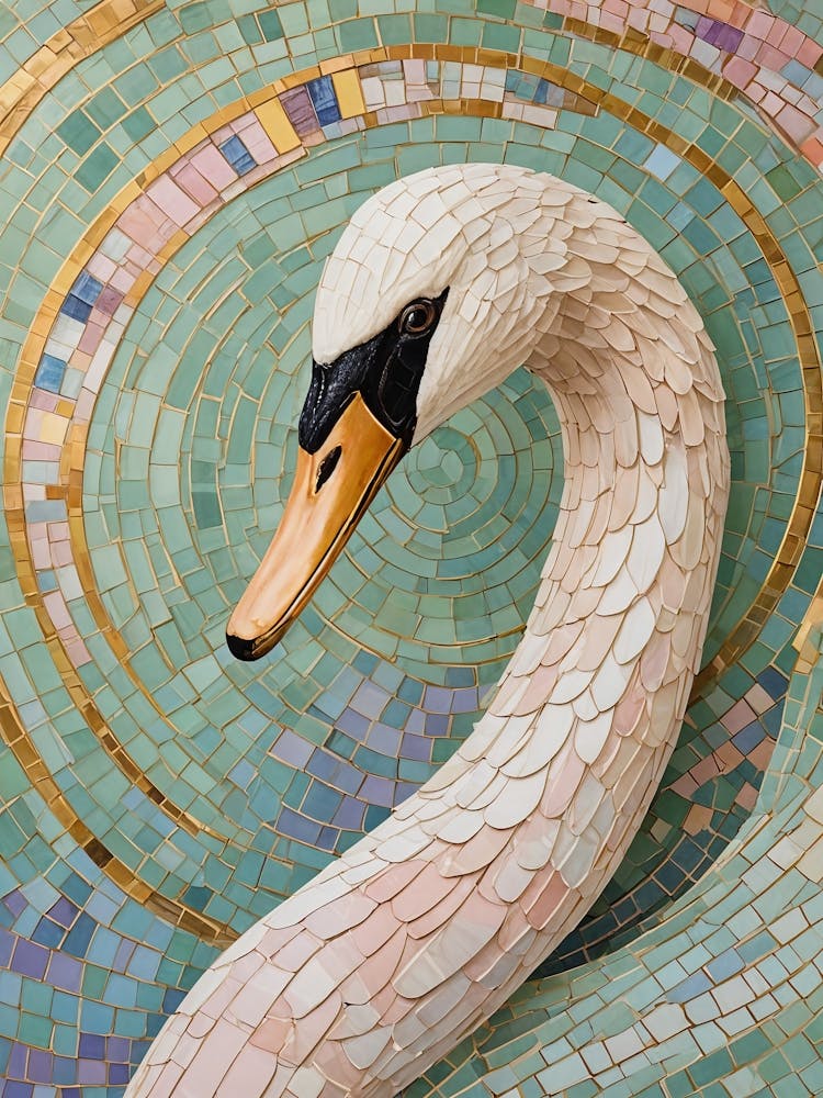 Close Up Swan Mosaic