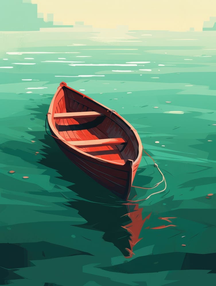 Rotes Boot im Wasser