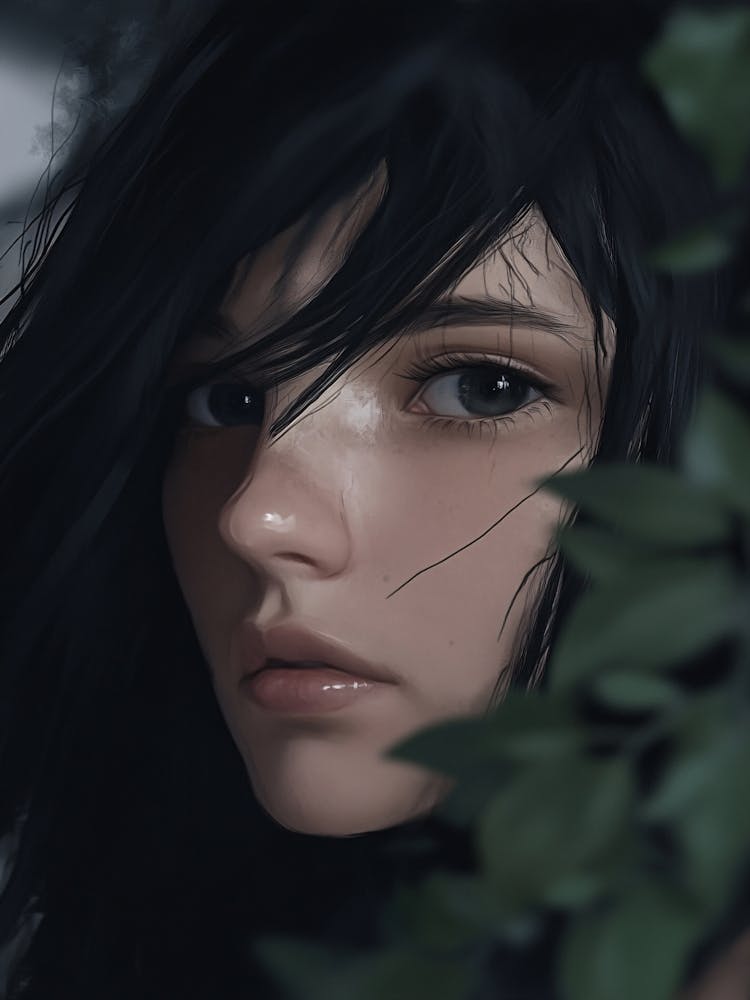 Girl With Black Hair 2