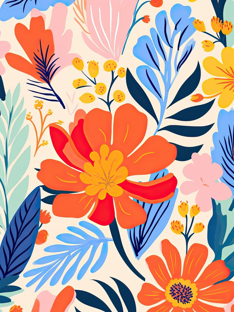 Flowers 26, Matisse style, Floral texture