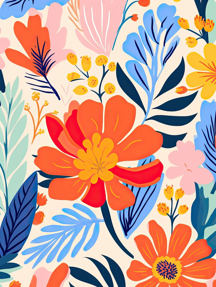 Flowers 26, Matisse style, Floral texture