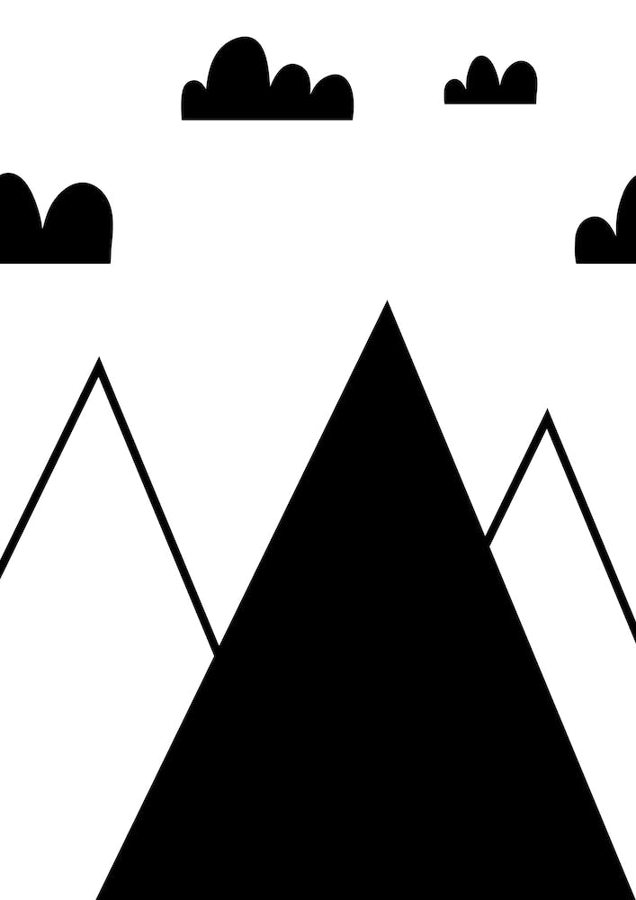 Scandi Black Mountains And Clouds