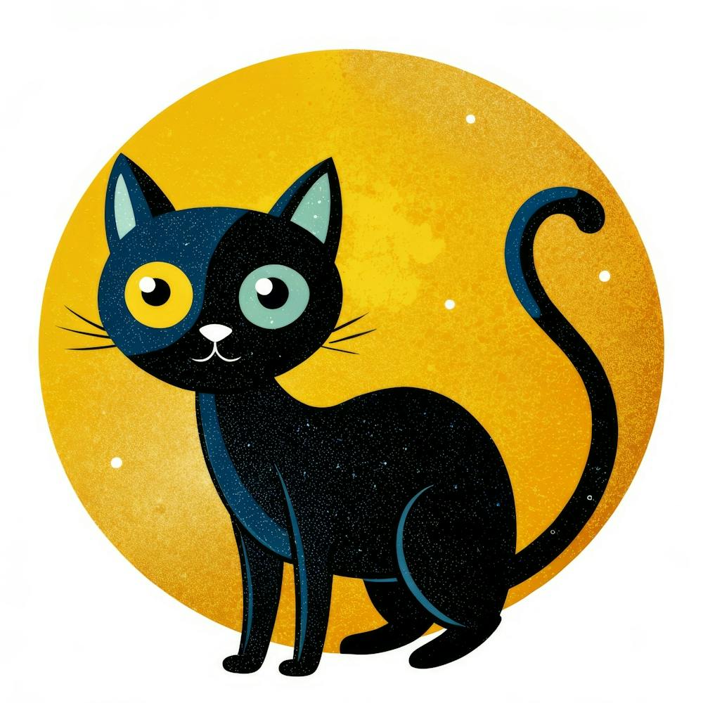 Black Cat On The Moon