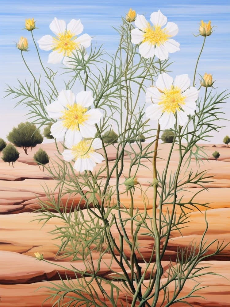 Love In A Mist Nigella 3 Flower Painting