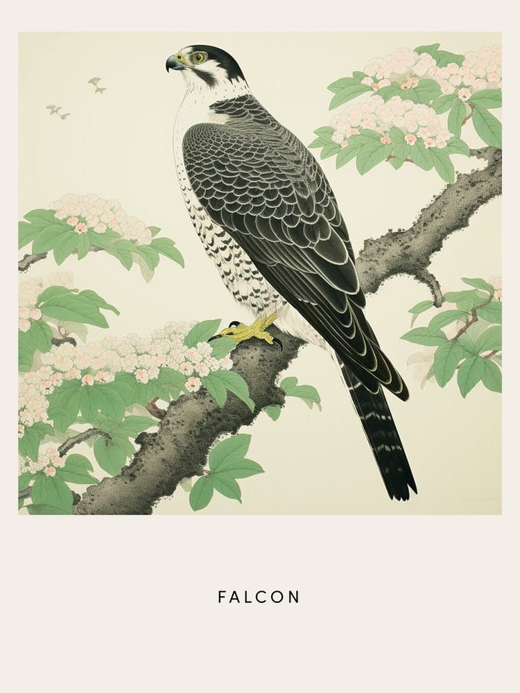 Ohara Koson Inspired Bird Painting Falcon 8 Poster