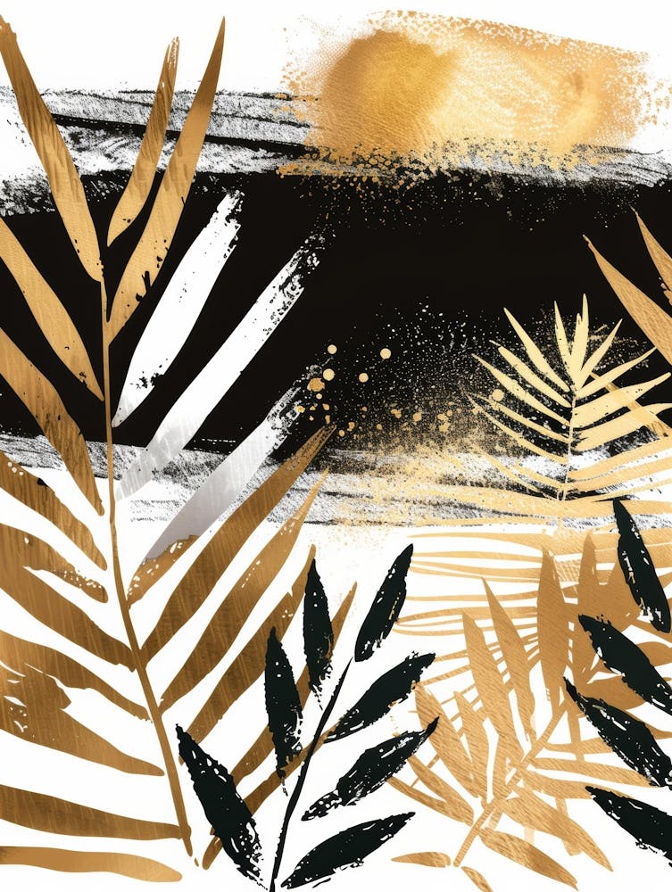 Gold Palm Leaves 3