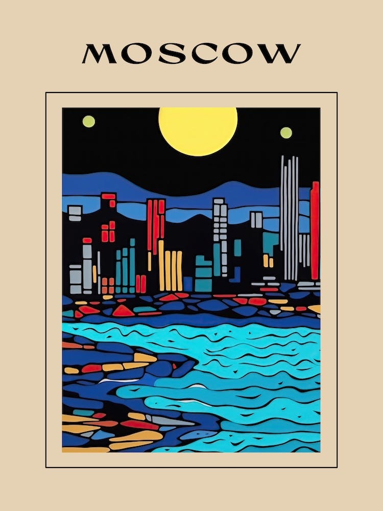Minimal Design Style Of Moscow, Russia 2 Poster