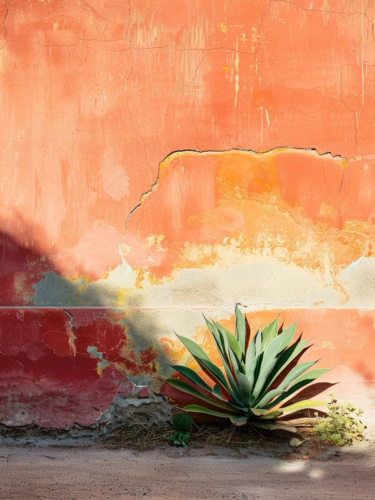 Cactus In Front Of Wall