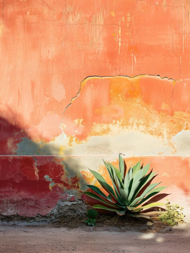 Cactus In Front Of Wall