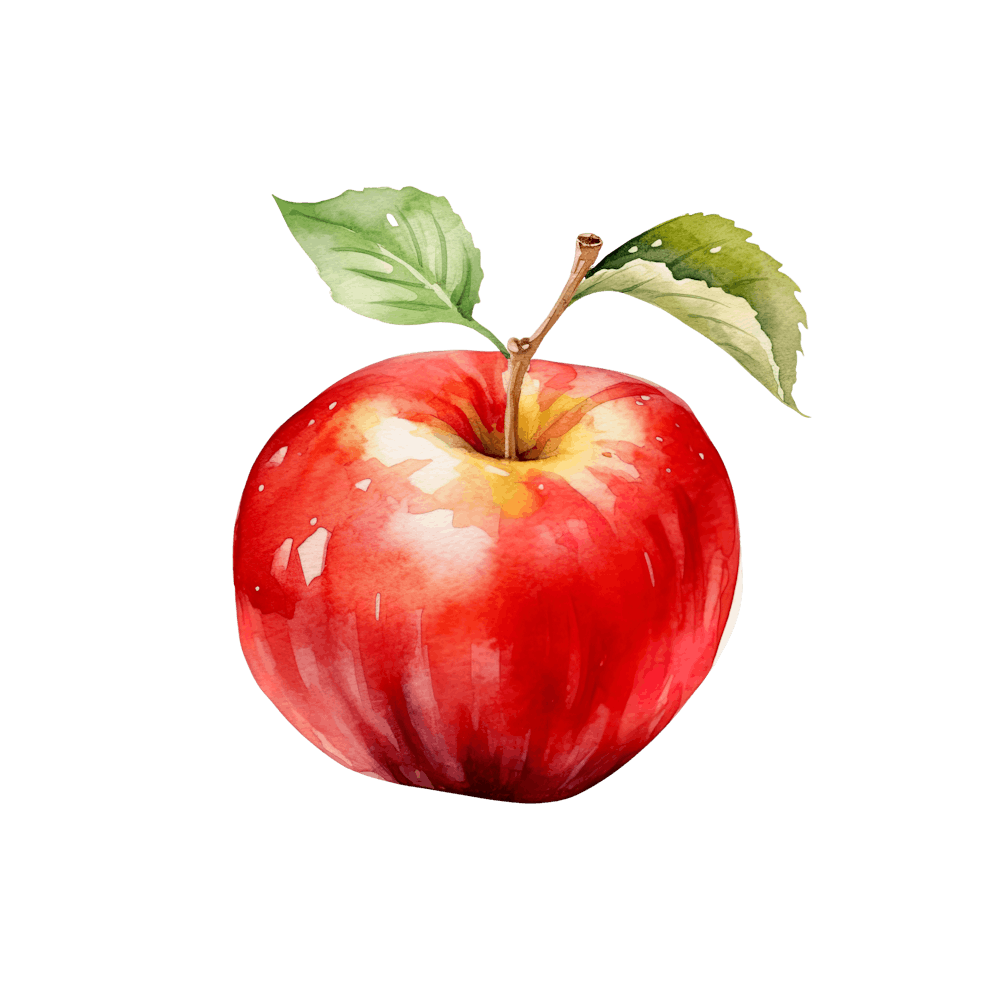 Rote Apfel Aquarellmalerei 2