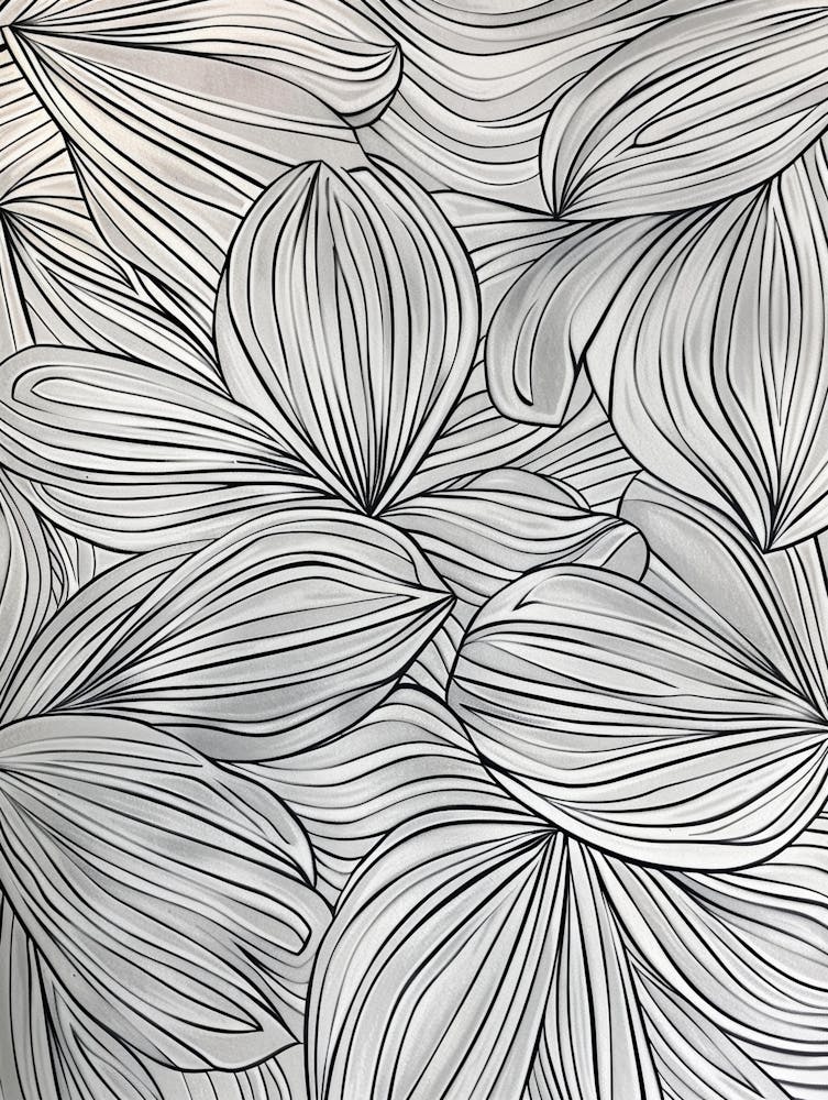 Leaves In Black And White 1