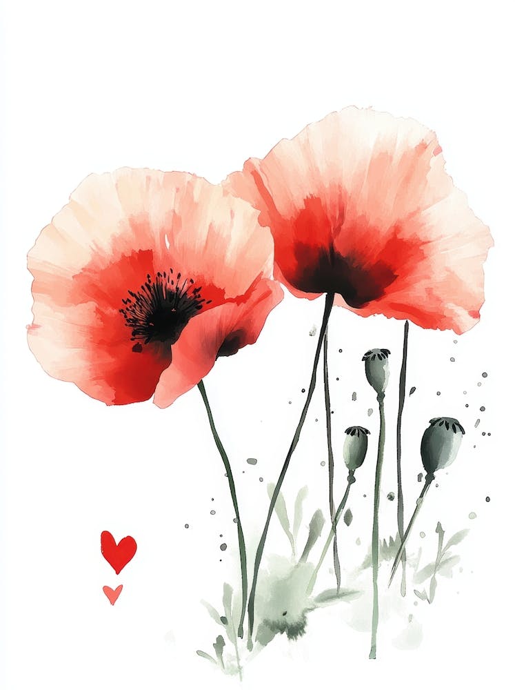 Watercolor Poppies 12