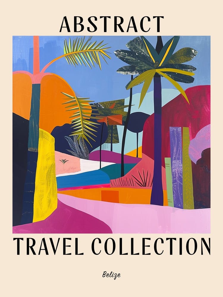 Abstract Travel Collection Poster Belize 2