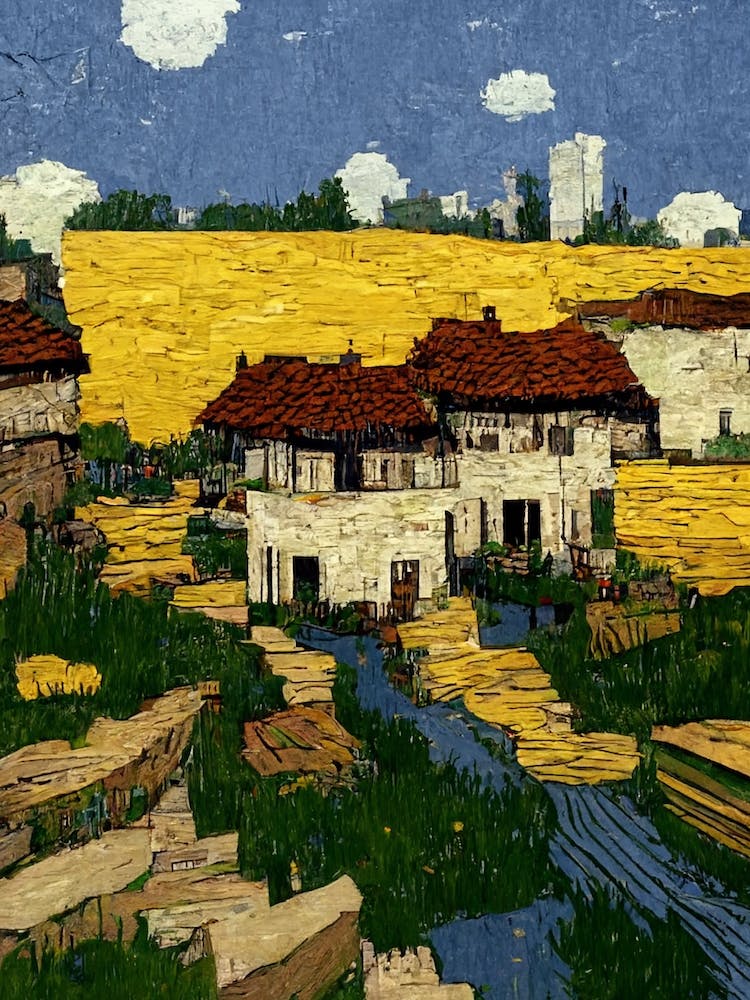 Minecraft Village By Van Gogh