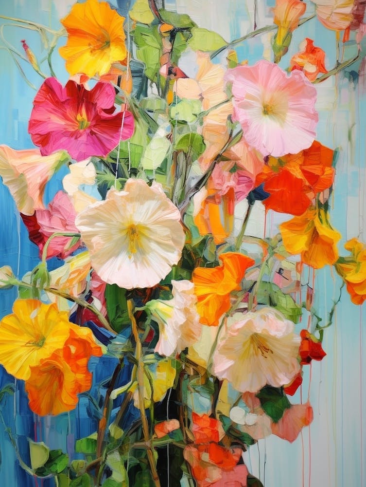 Abstract Flower Painting Hollyhock