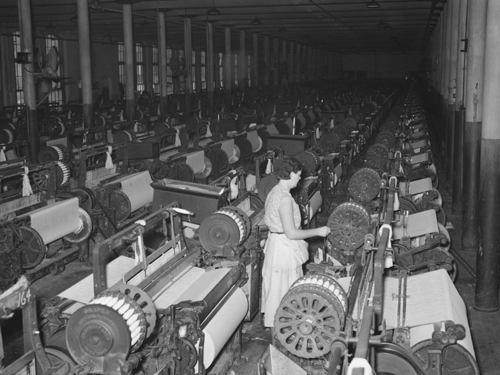Weaving Room, Laurel Cotton Mill, Laurel, Mississippi By Russell Lee 1