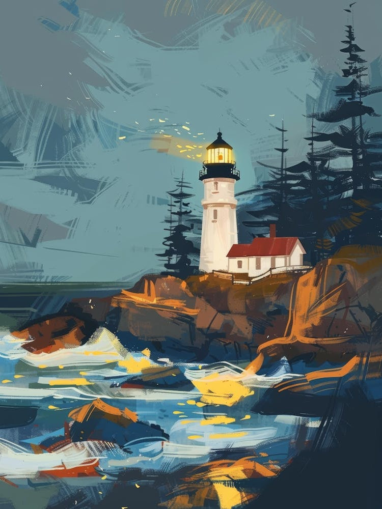 Lighthouse At Night 3
