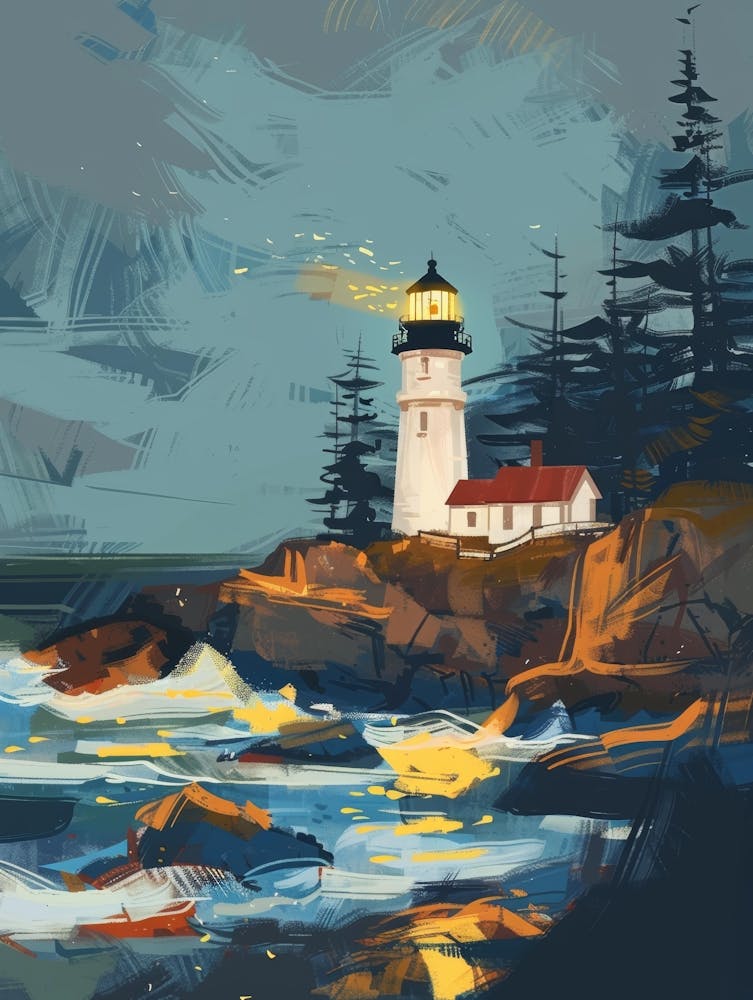 Lighthouse At Night 3