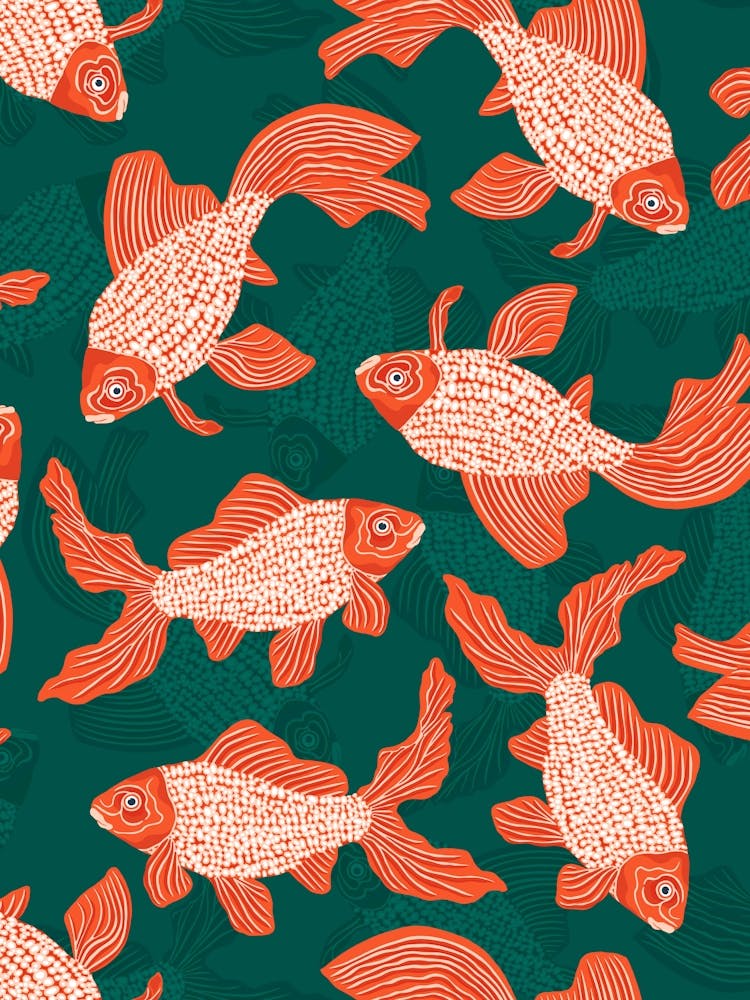Goldfisch - Grün Orange