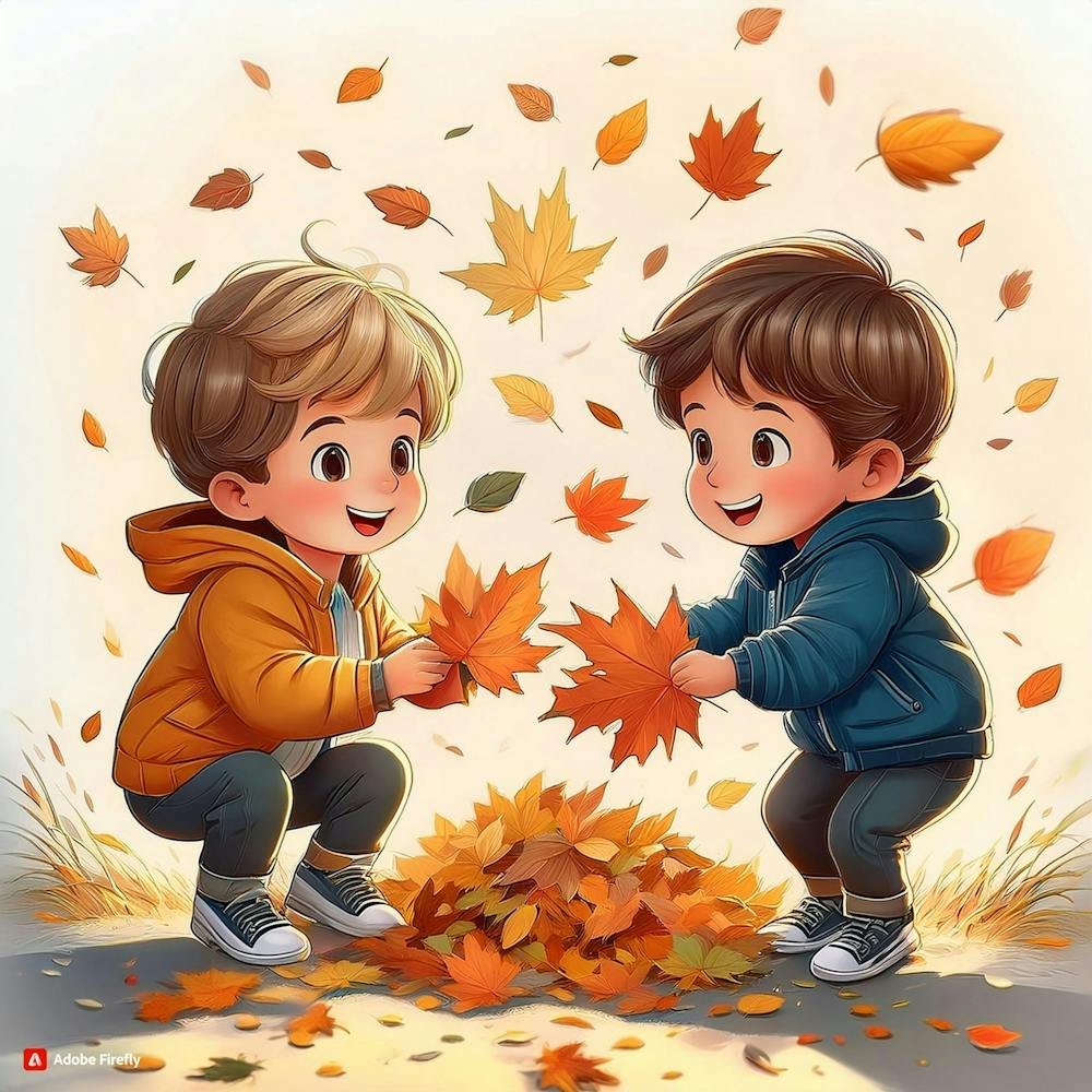 Two Little Boys Playing