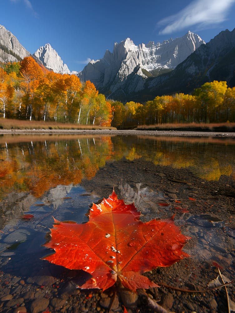 Red Maple Leaf In Water