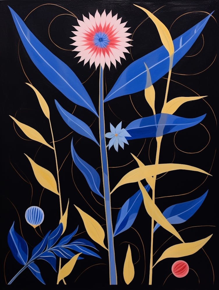 Bleuet 3 Illustration Florale Inspirée de Hilma Af Klint